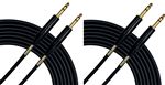 Mogami Gold TRS to TRS Patch Cable 20 Foot 2PK Front View
